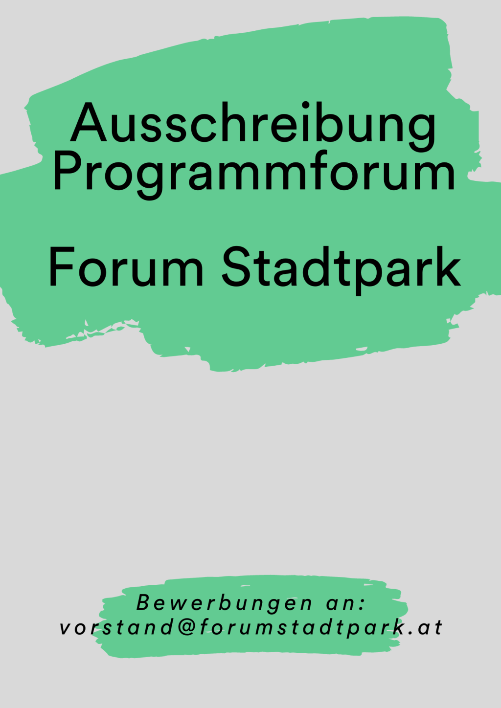 Ausschreibung: Programmforum Forum Stadtpark