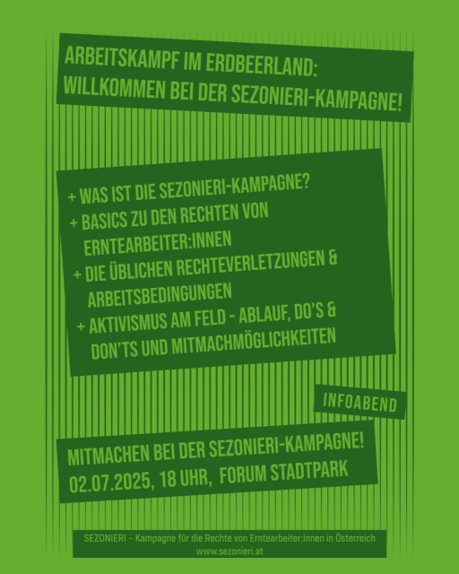 Sezonieri Kampagne Infoveranstaltung und Interessent:innentreffen