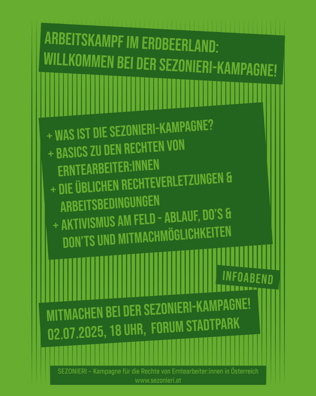 Sezonieri Kampagne Infoveranstaltung und Interessent:innentreffen