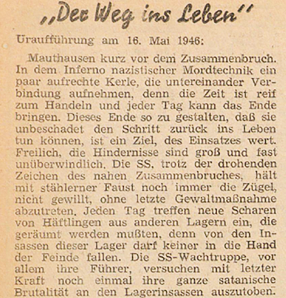 Mauthausen! Schauspiel in drei Aufz&uuml;gen (vier Bildern)