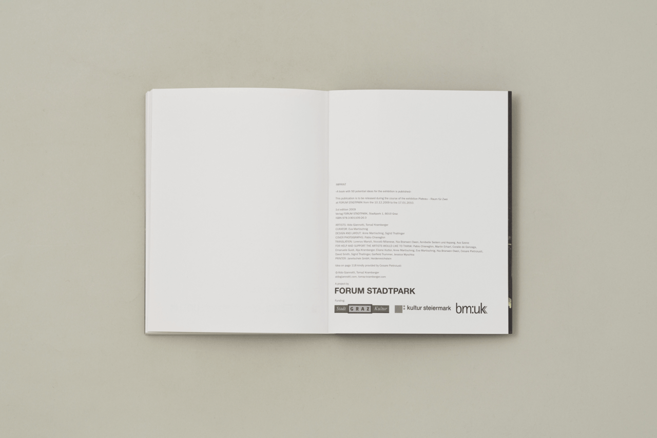 A book with 50 potential ideas for the exhibition is published