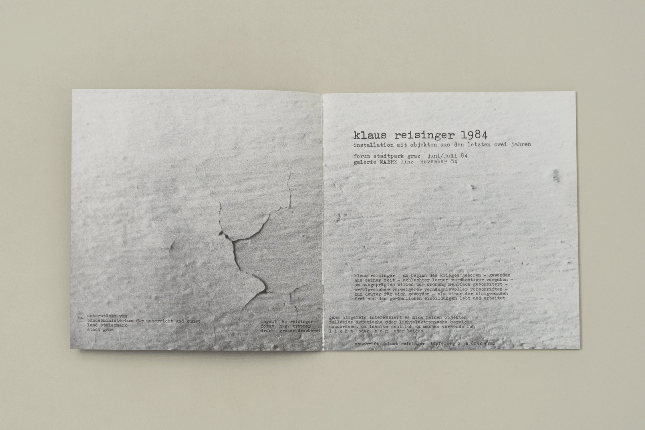 klaus reisinger 1984. installationen mit objekten aus den letzten zwei jahren